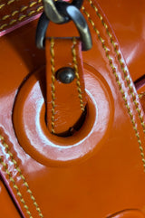 Fendi Orange Patent Vernice Chain Shoulder Bag | Italian Secondhand