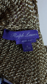 COMING SOON: Ralph Lauren Purple Label Hand Knit Metallic Gold Maxi Dress | American Designer Secondhand
