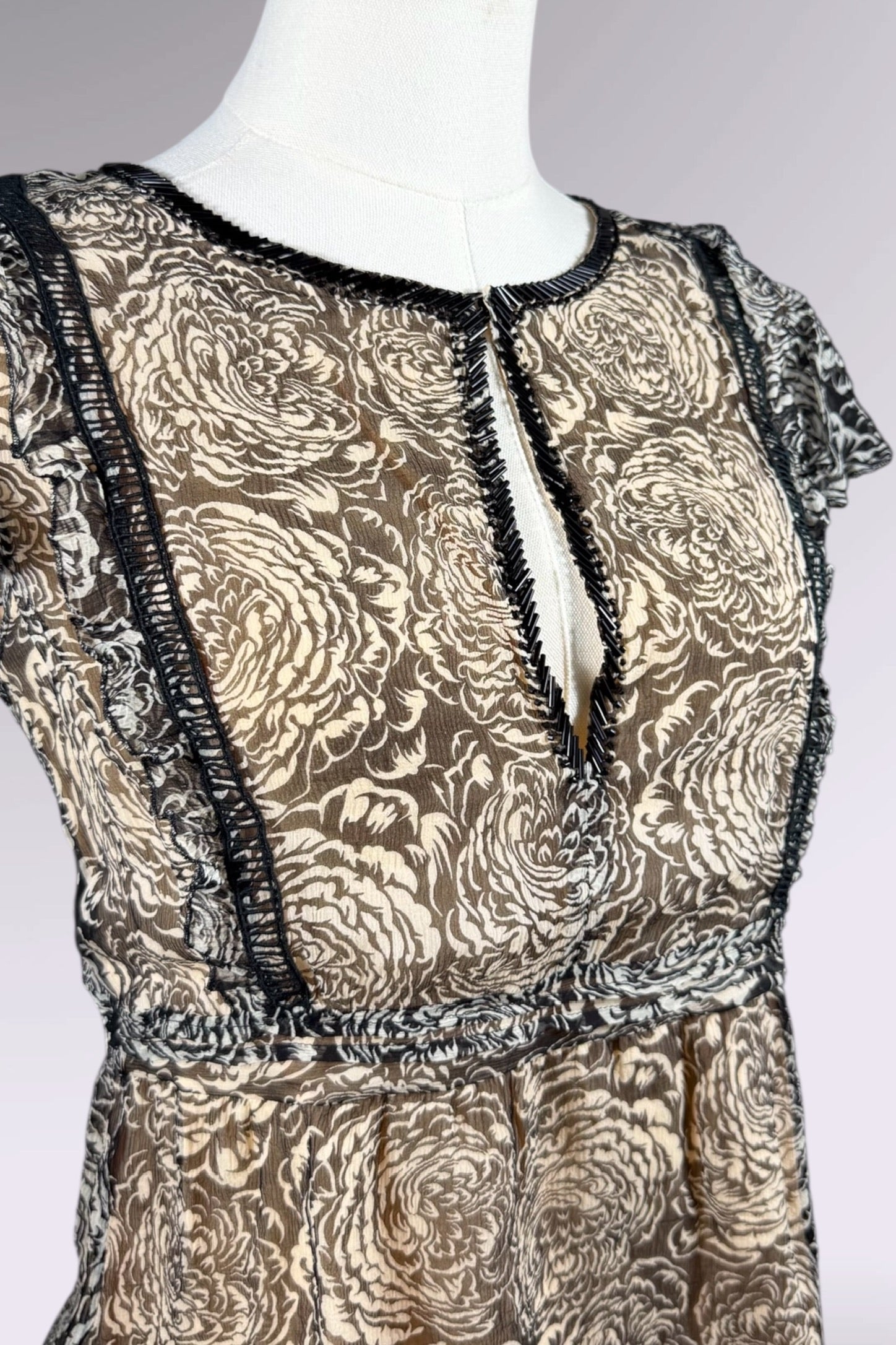 Blumarine Silk Floral Beaded Top | Italian Vintage