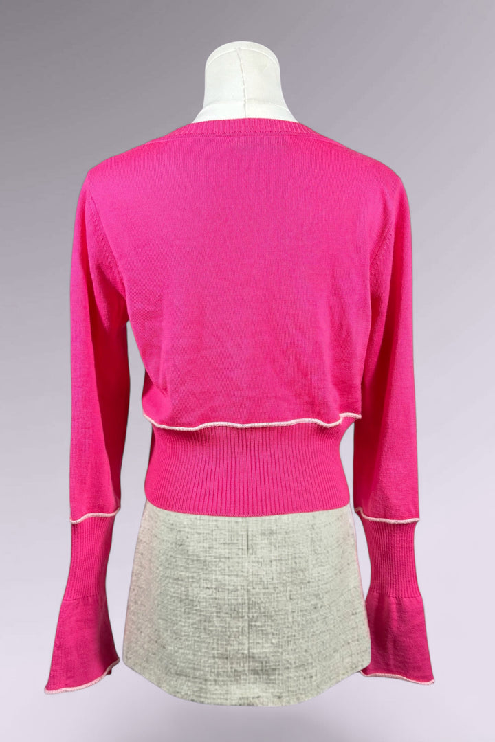 Blugirl Blumarine Pink Virgin Wool Cardigan | Italian Vintage