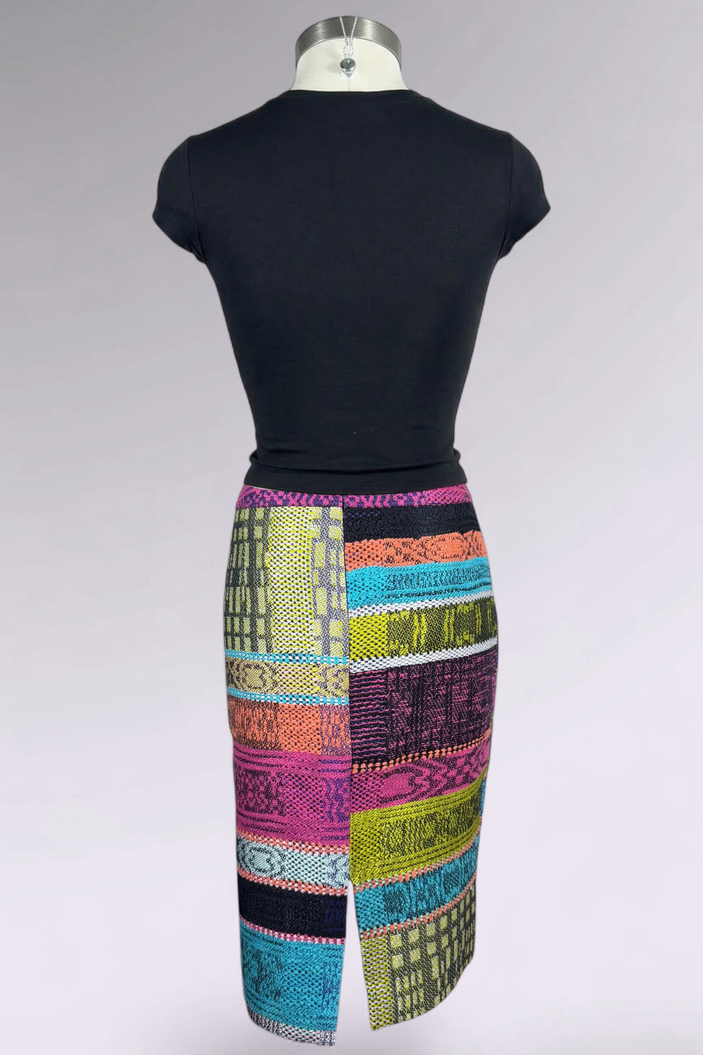 Christian Lacroix Bazaar Textured Patchwork Midi Skirt | French Vintage