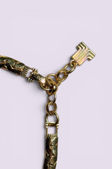 LANVIN Blue Crystal Gold Chain Necklace | French Vintage