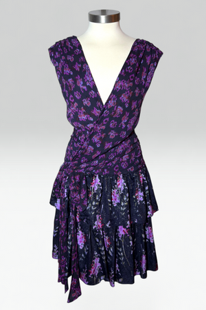 COMING SOON: Anna Sui dark purple Floral silk dress