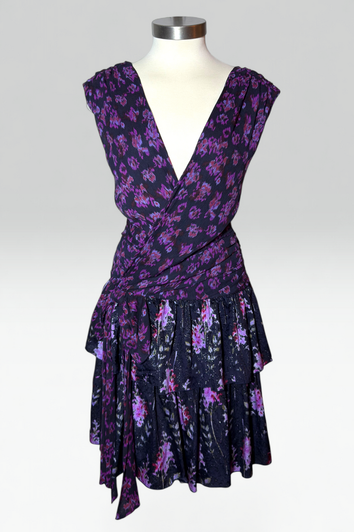 COMING SOON: Anna Sui dark purple Floral silk dress