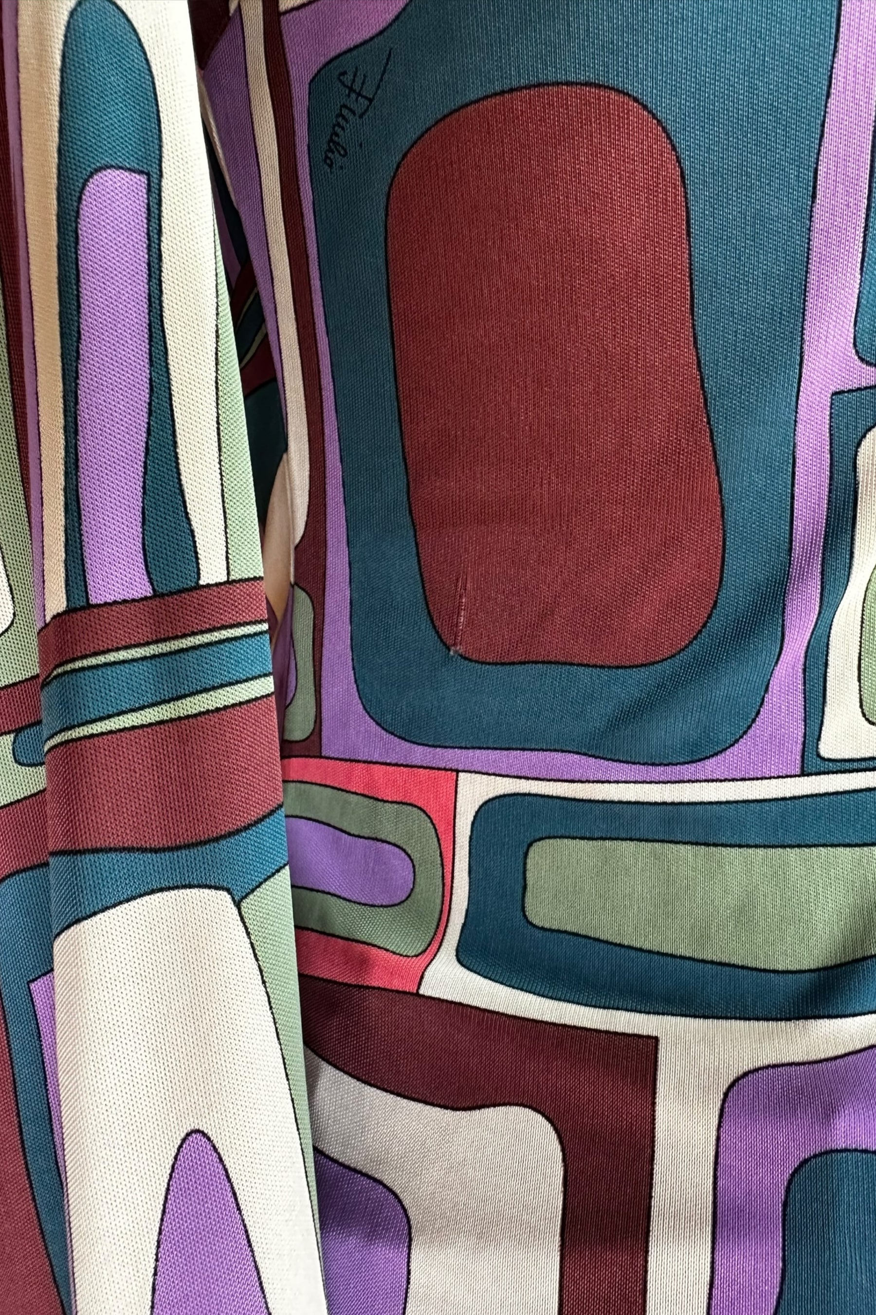 Emilio Pucci Long Sleeve Geometric Printed Top | Italian Designer Vintage