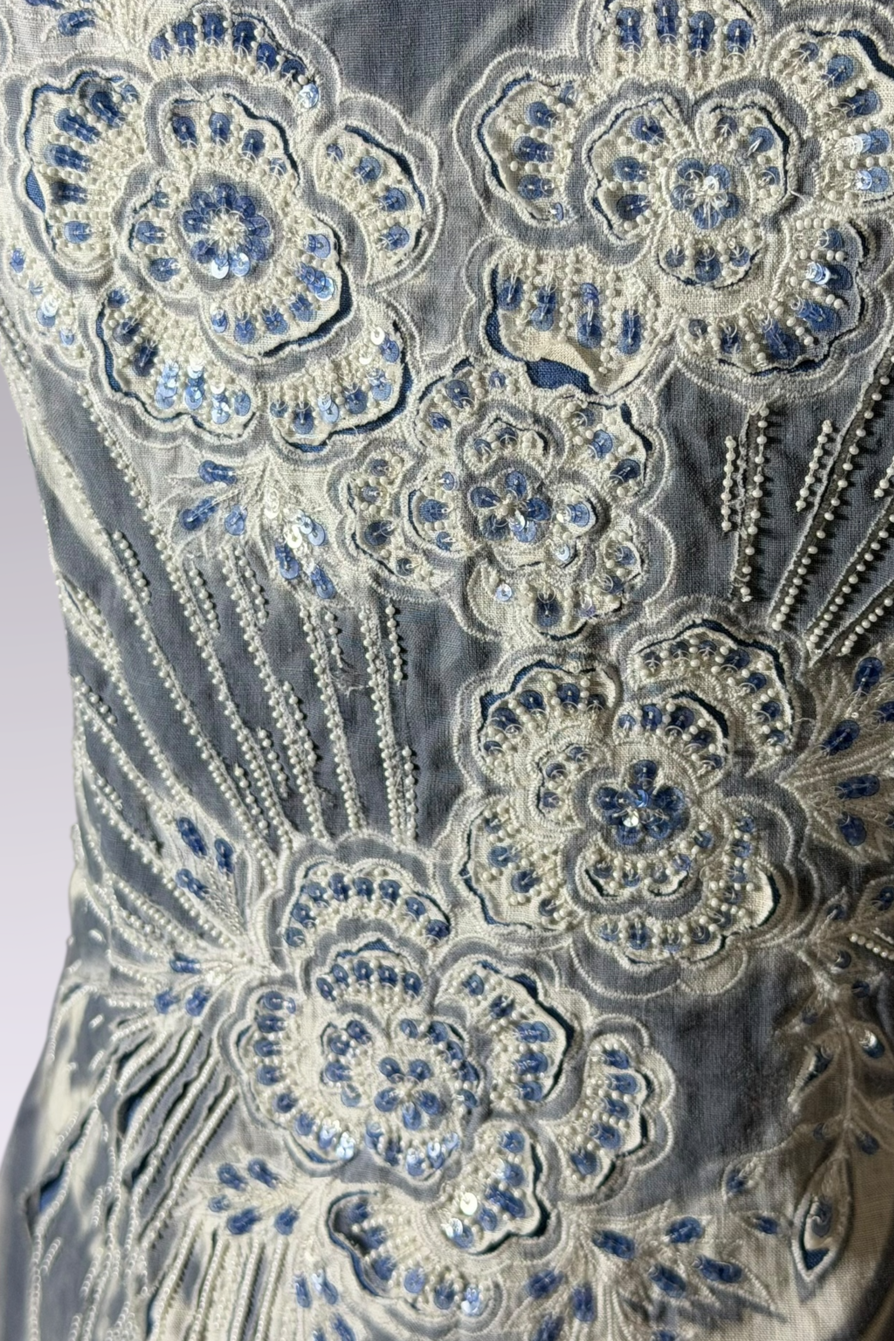 COMING SOON: Ralph Lauren Purple Label Beaded Linen Strapless Dress with Scarf | American Secondhand