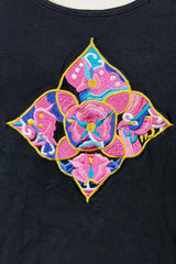 Vivienne Tam Embroidered Floral Mesh Sleeve Tee | Chinese Secondhand