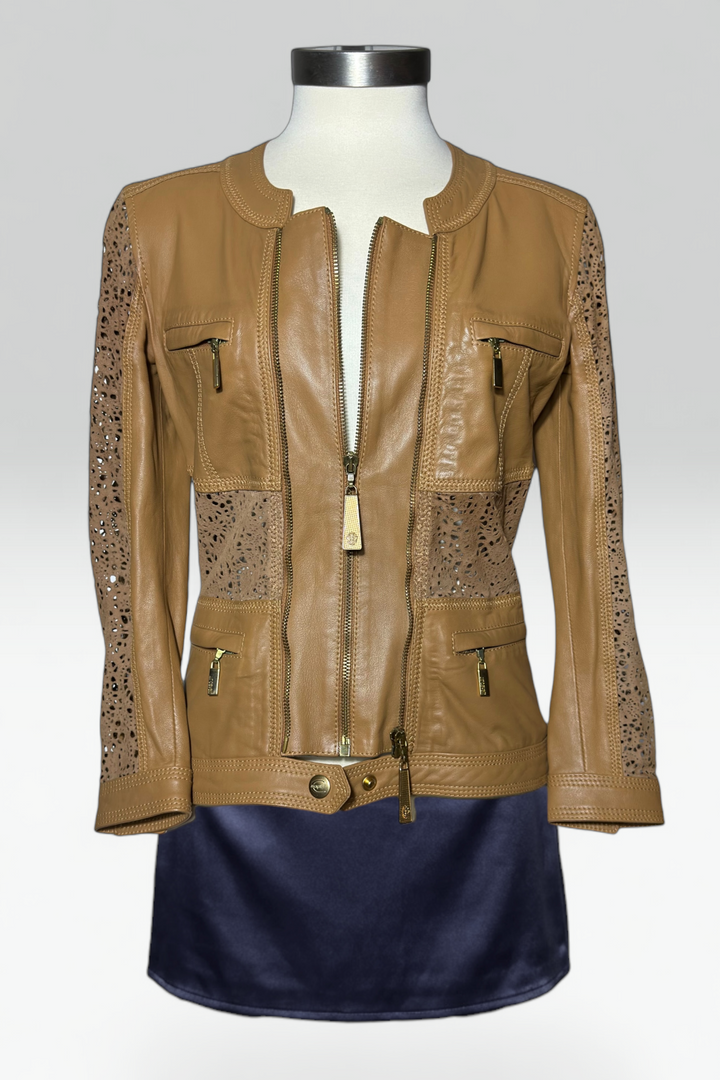 Coming soon: just cavalli leather & suede lace jacket