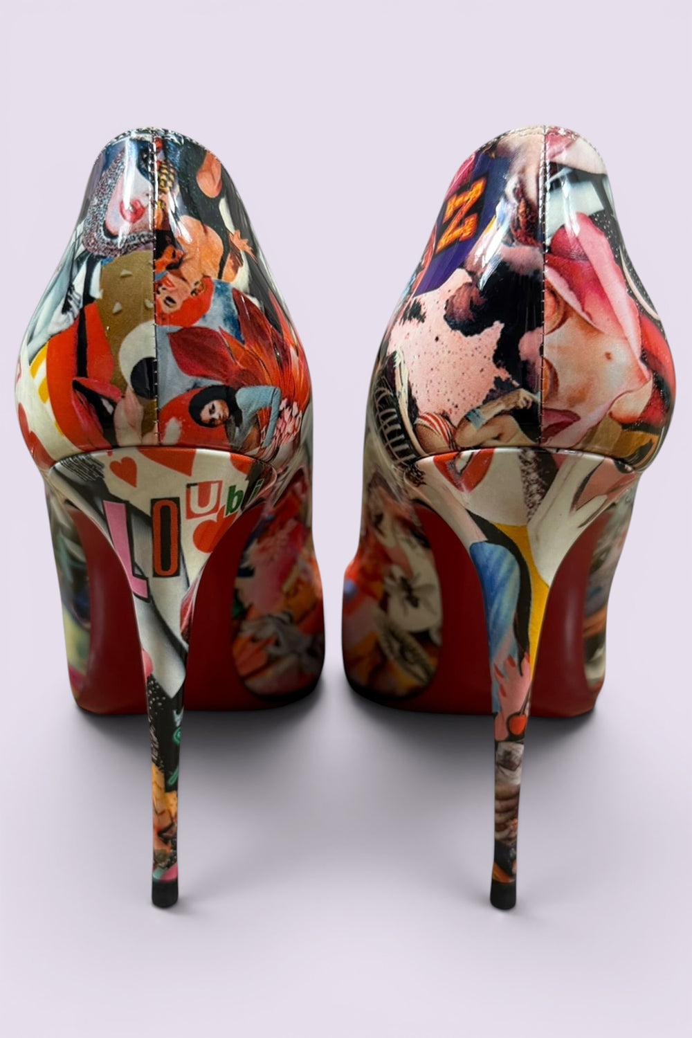 Christian Louboutin Collage Print Pumps Red Bottom | French Secondhand