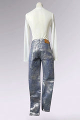 Ralph Lauren Purple Label Metallic Denim | Runway Archive