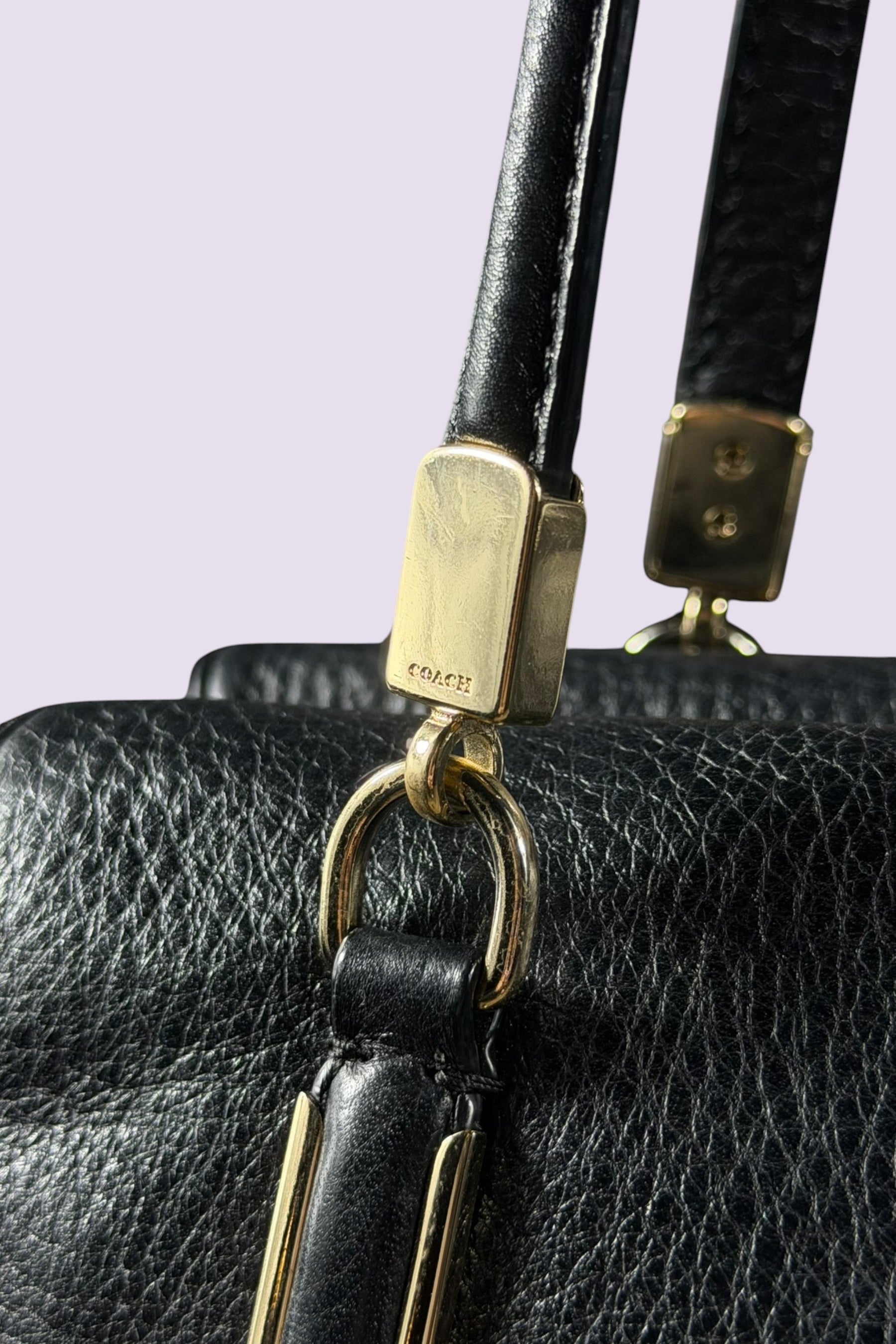 Coach Turnlock Leather Shoulder Bag | American Secondhand