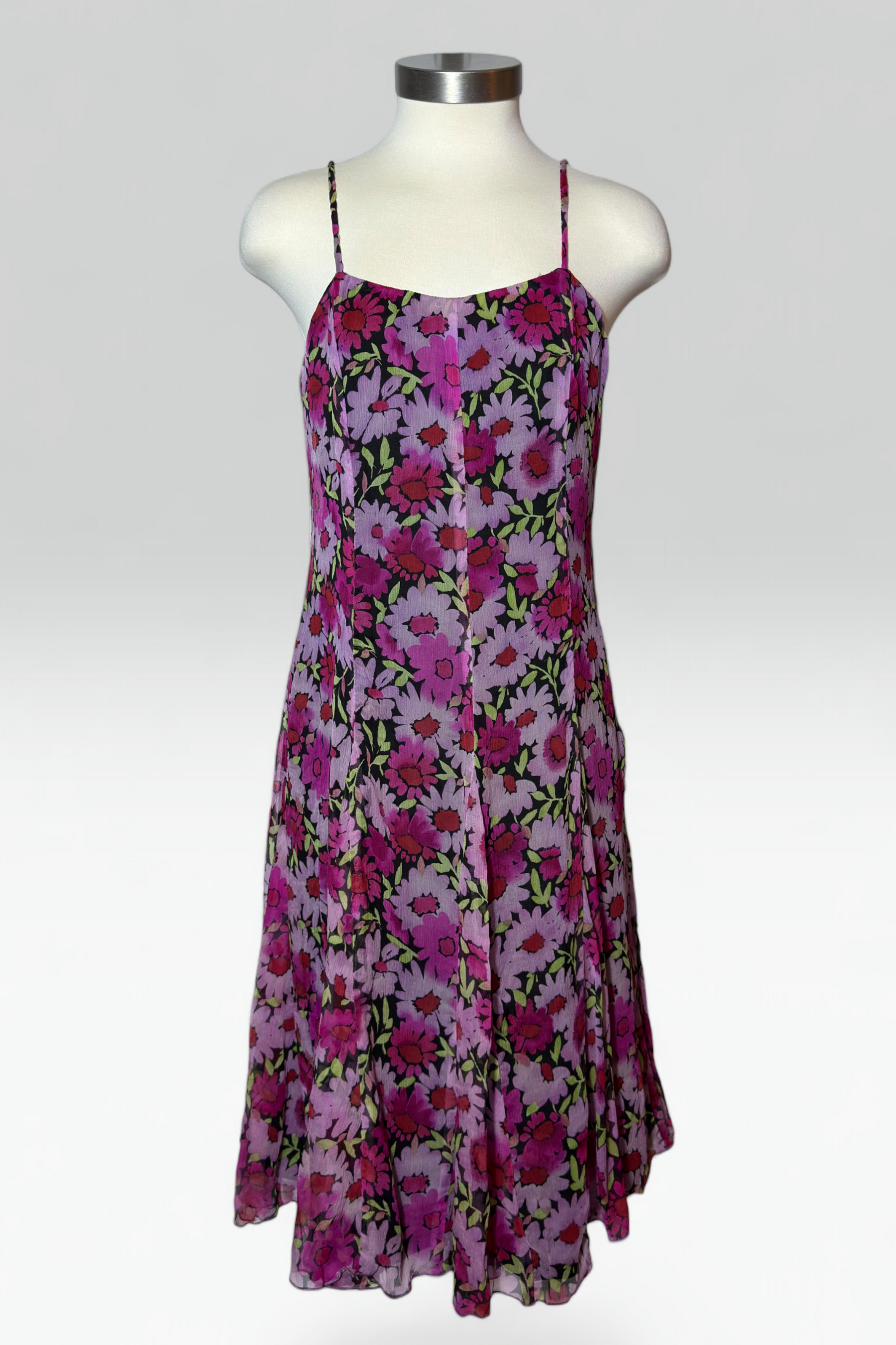 COMING SOON: Anna Sui Fuchsia & lavender Floral silk dress