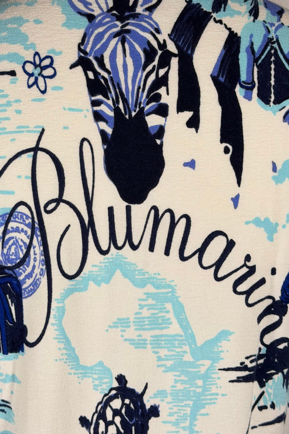 Blumarine Beaded Travel Print Cardigan | Italian Vintage