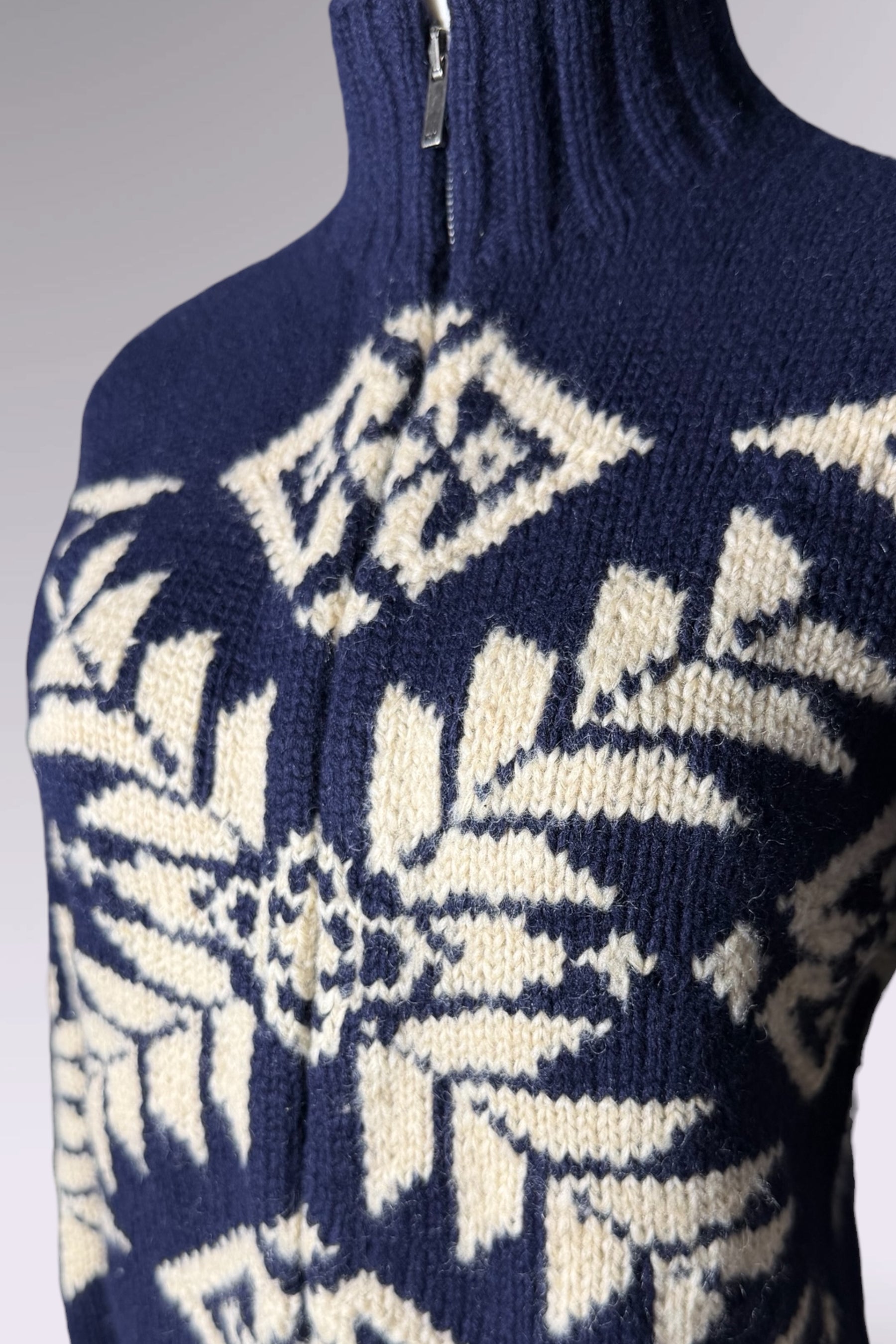 Ralph Lauren Wool Angora Zip-Up Knit | American Vintage
