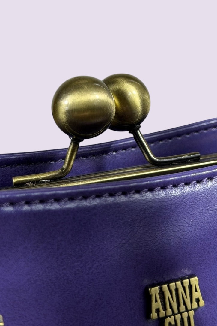 Anna Sui Purple Leather Frame Bag | American Secondhand