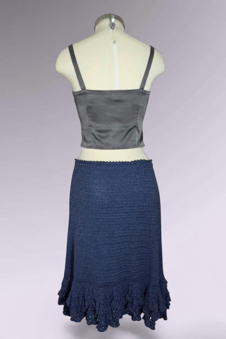 Ralph Lauren Crochet Knit Midi Skirt | American Vintage