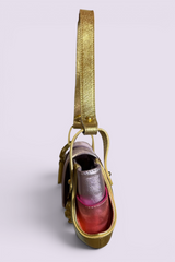 Fendi Zucchino Metallic Leather Shoulder Bag | Italian Secondhand