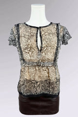 Blumarine Silk Floral Beaded Top | Italian Vintage