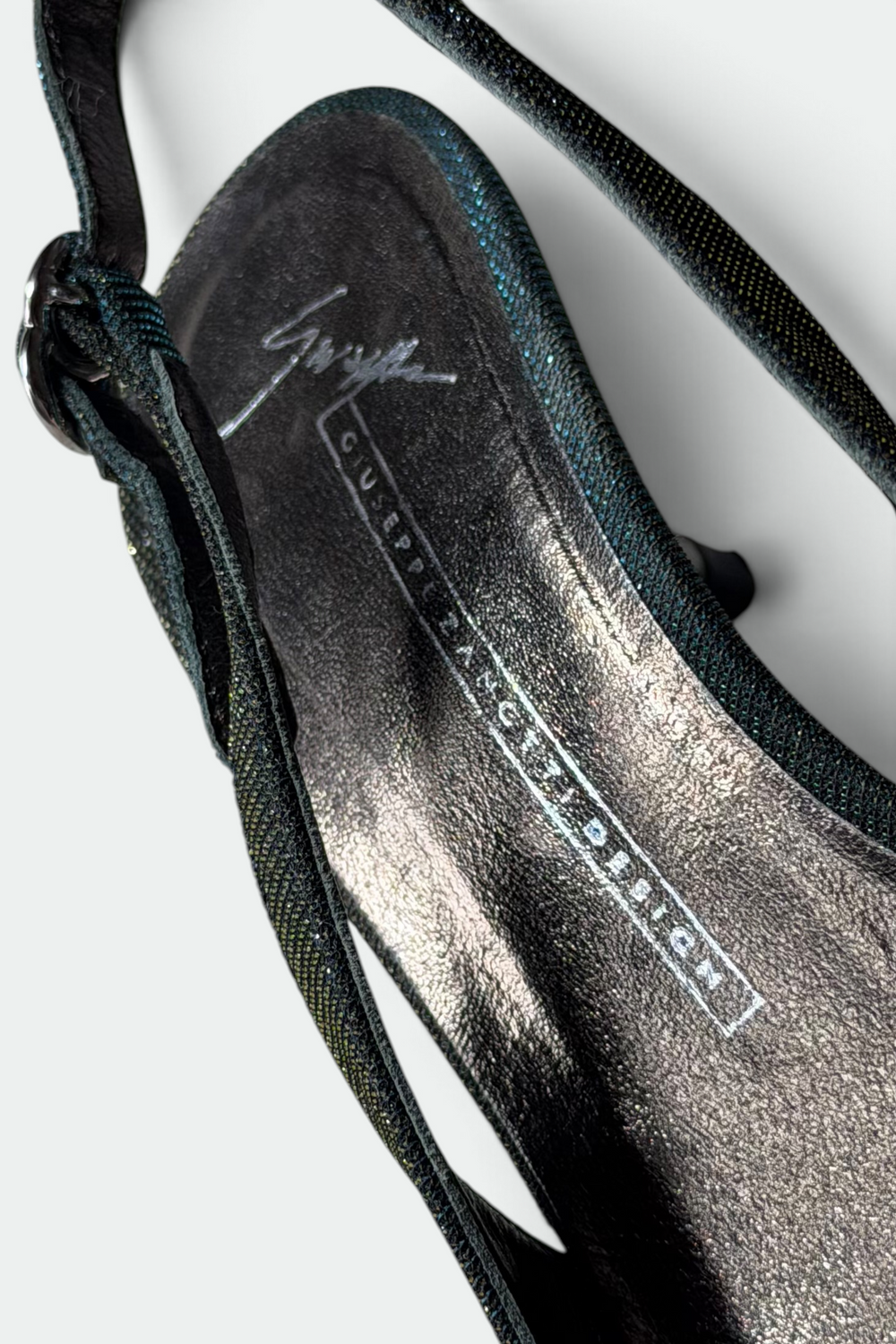 GIUSEPPE ZANOTTI DESIGN IRIDESCENT POINTED-TOE KITTEN HEELS | ITALIAN SECONDHAND