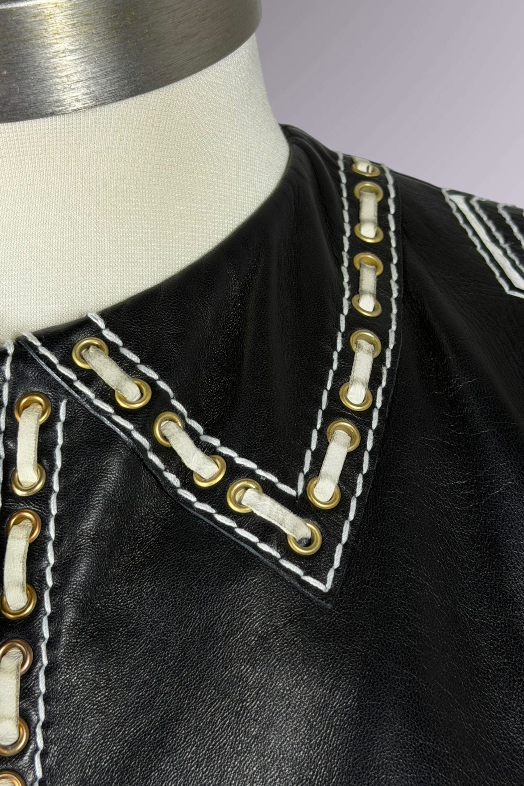 Roberto Cavalli Leather Trompe L’oeil Jacket | Italian Vintage