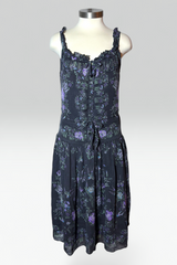 COMING SOON: Anna Sui lavender & charcoal Floral silk dress