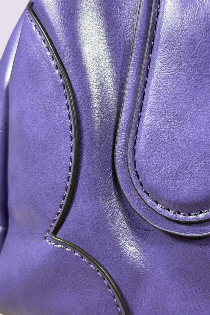 Anna Sui Purple Leather Frame Bag | American Secondhand
