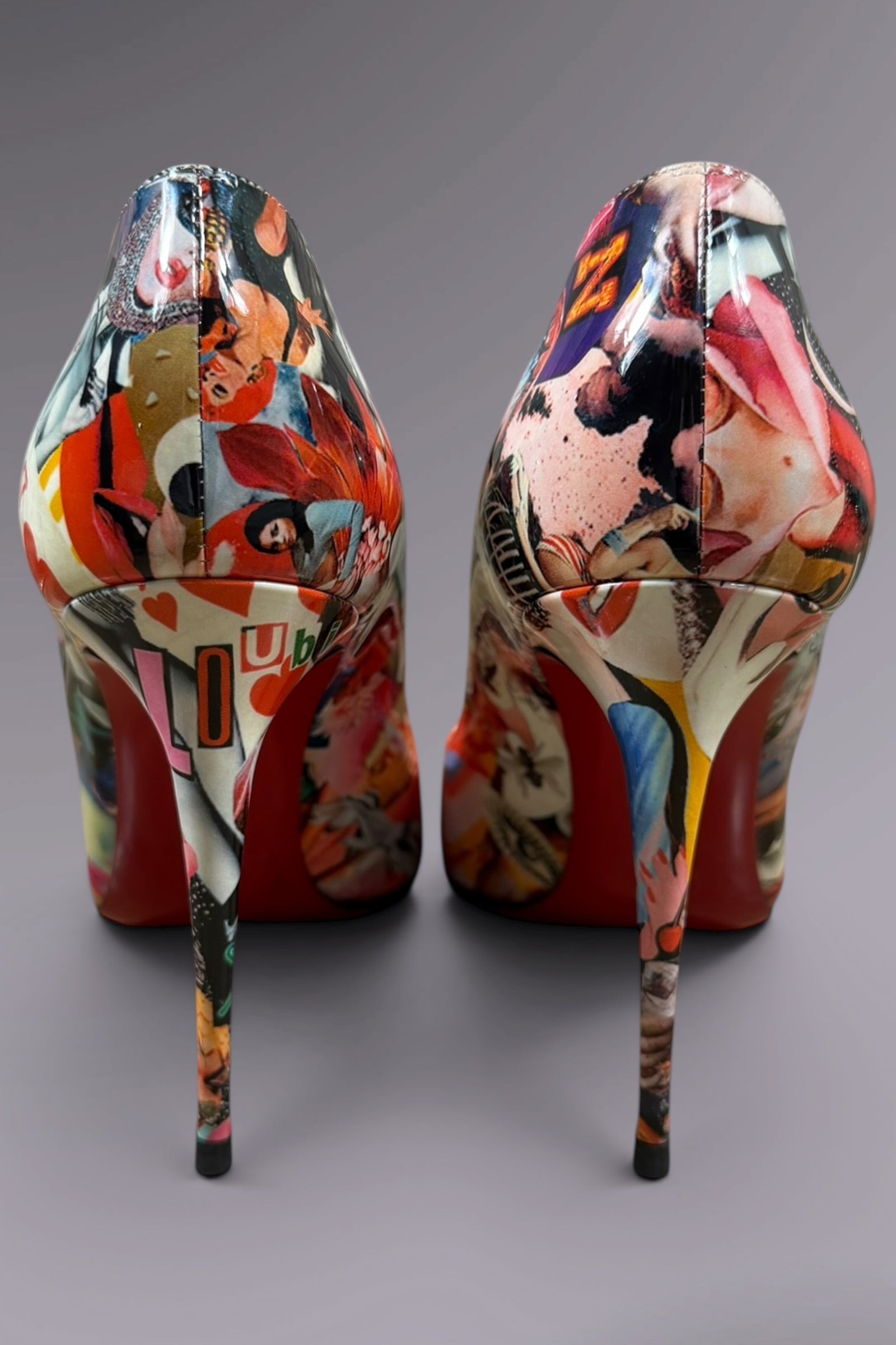 Christian Louboutin Collage Print Pumps Red Bottom | French Secondhand