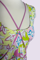 Emilio Pucci Pink & Lime Floral Strappy Tank Top | Italian Vintage