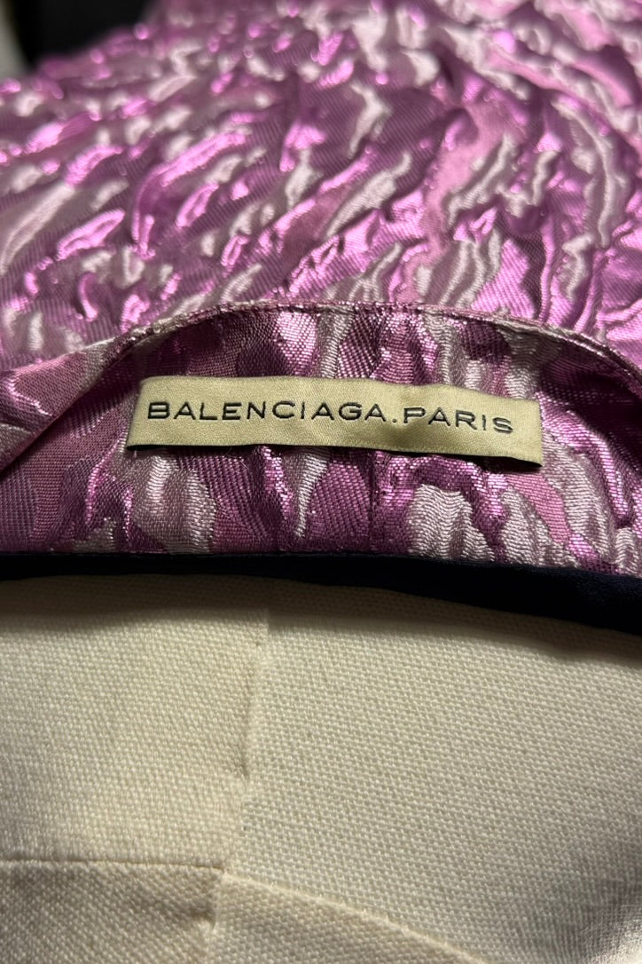 Balenciaga Metallic Pink Jacquard Mini Dress | French Designer Secondhand