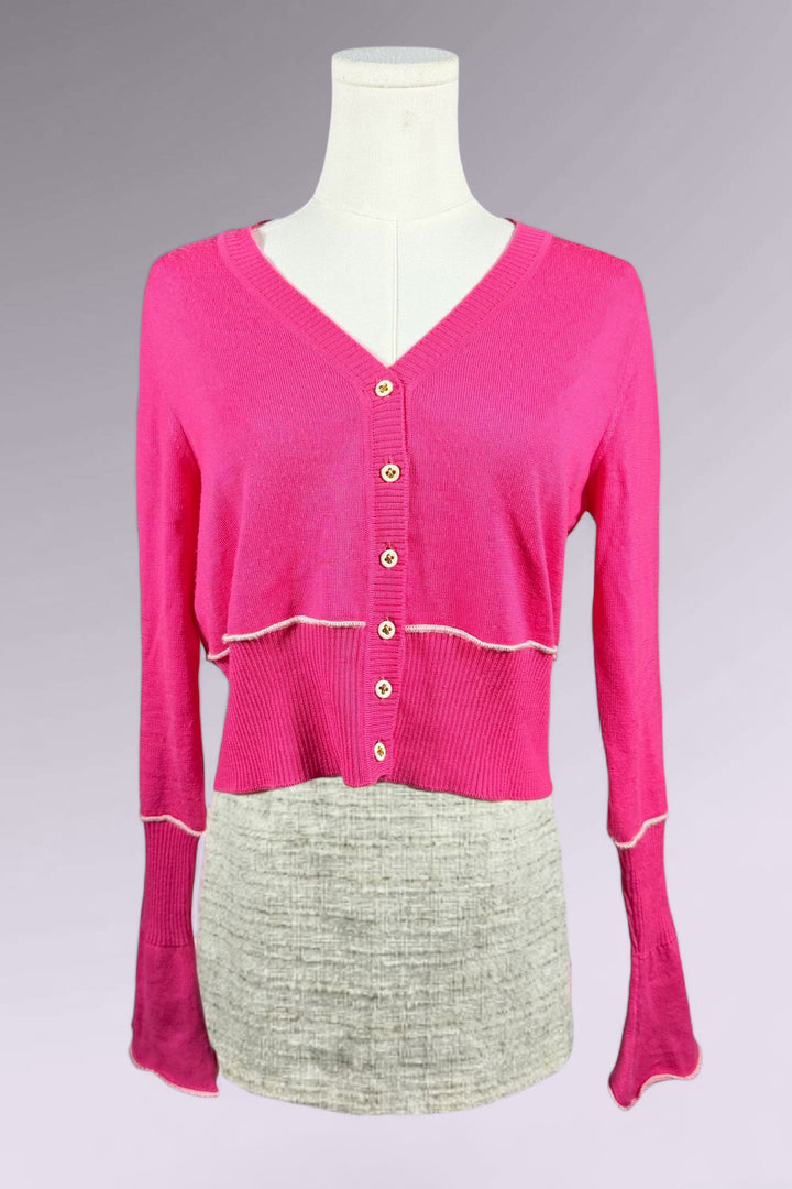 Blugirl Blumarine Pink Virgin Wool Cardigan | Italian Vintage
