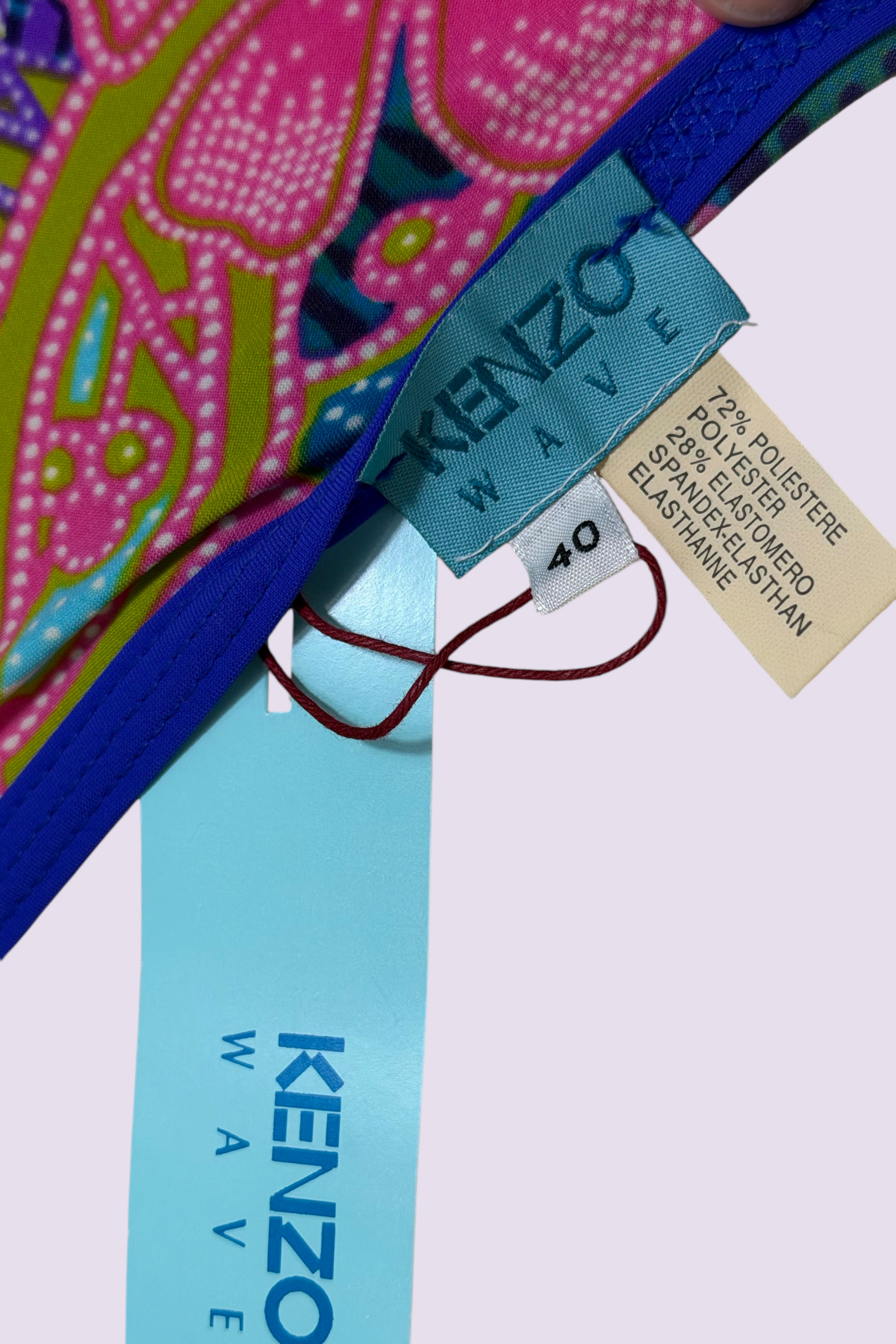 Kenzo Wave Floral Print Bikini & Tank Top Set | Japanese Secondhand