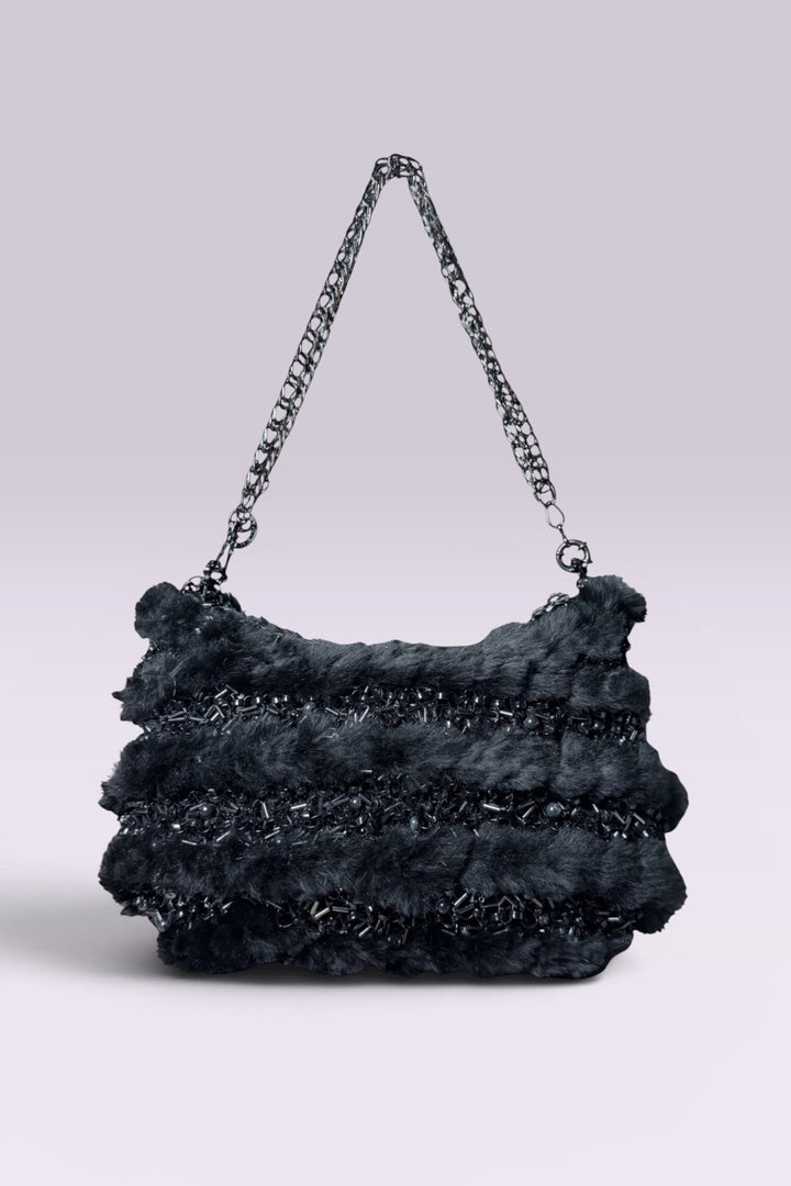 Anteprima Black Fur and Wire Shoulder Bag | Japanese Secondhand