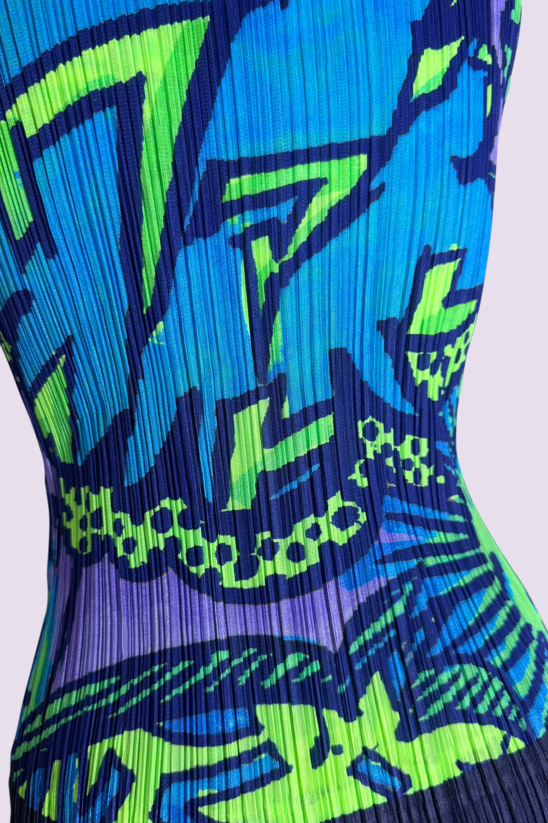 Pleats Please Issey Miyake Abstract Print Pleated Sleeveless Top | Japanese Secondhand