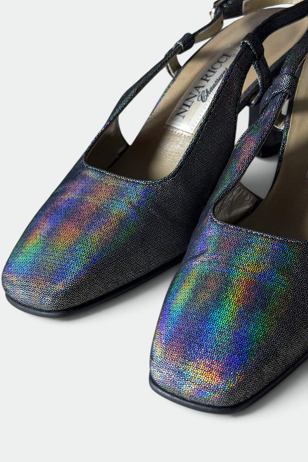Coming soon: NINA RICCI IRIDESCENT SLINGBACK HEELS | French Secondhand
