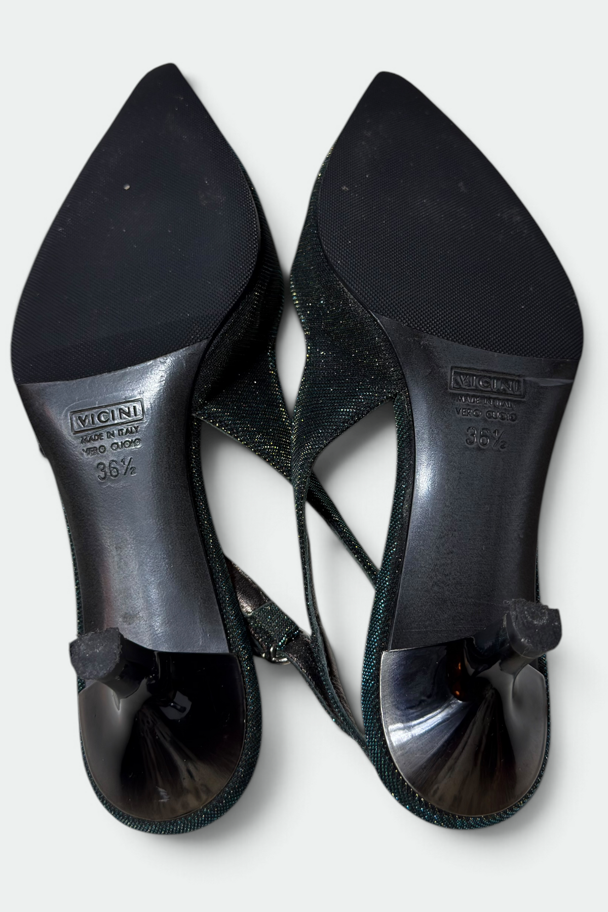 GIUSEPPE ZANOTTI DESIGN IRIDESCENT POINTED-TOE KITTEN HEELS | ITALIAN SECONDHAND