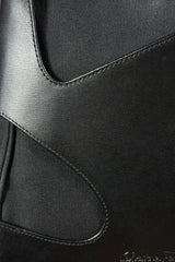 Salvatore Ferragamo Cutout Leather & Canvas Bag | Italian Secondhand