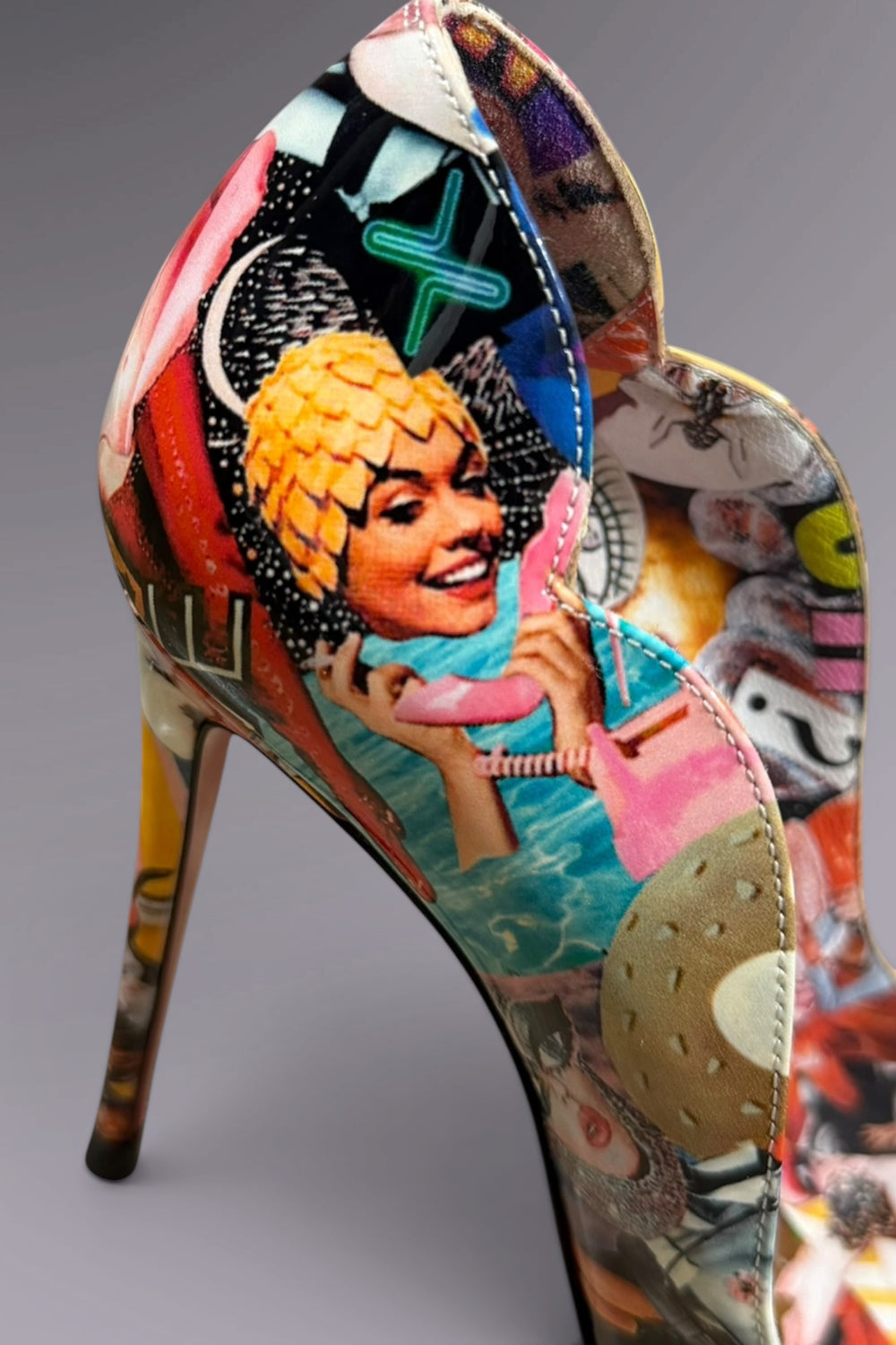 Christian Louboutin Collage Print Pumps Red Bottom | French Secondhand
