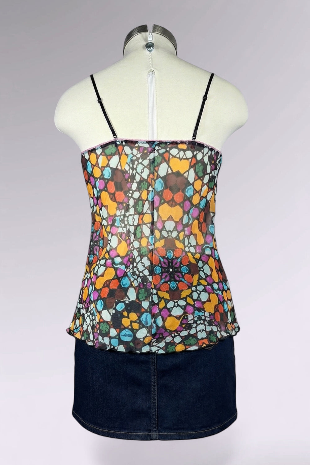 Salute by Wacoal Stained Glass Print Mesh Camisole Top | Japanese Secondhand