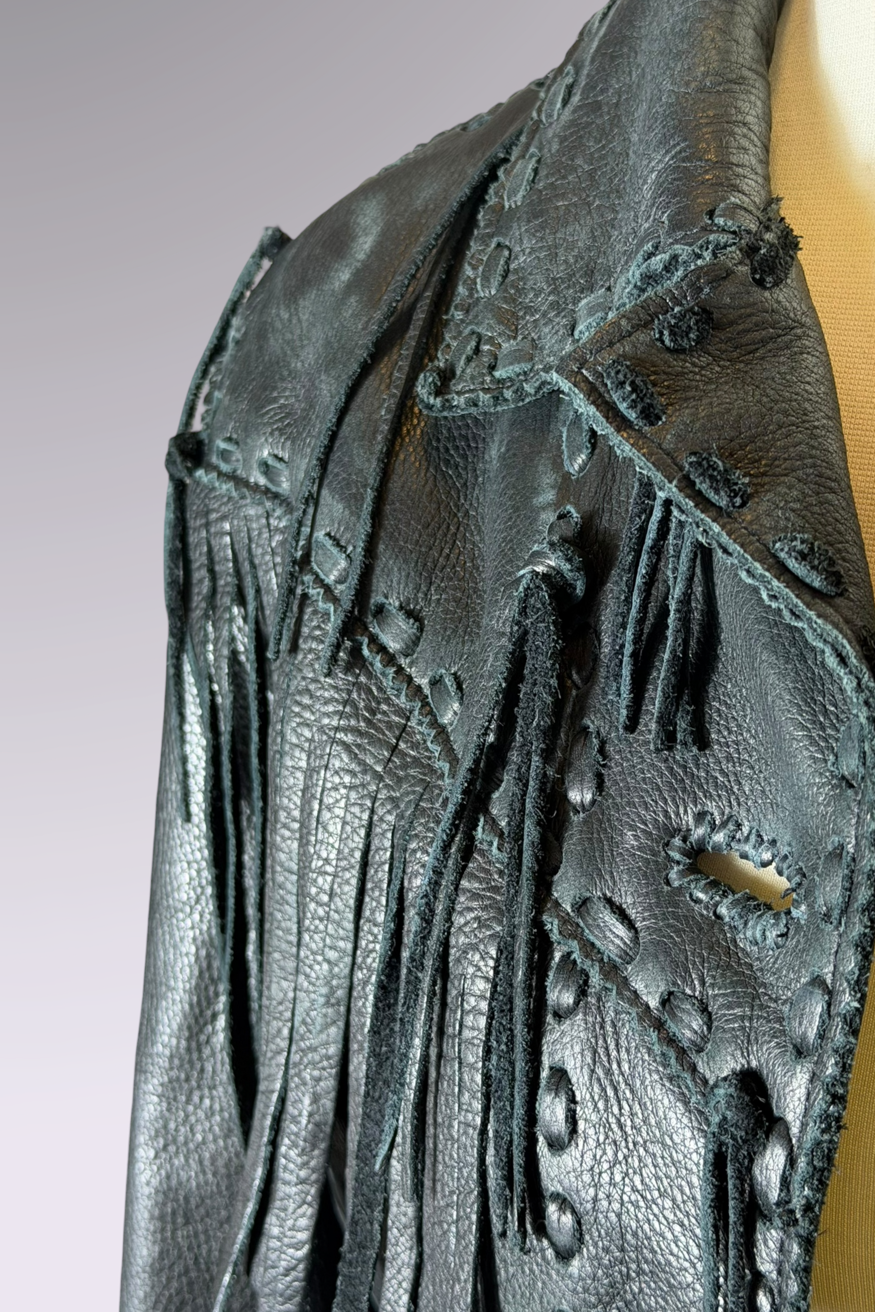 Ralph Lauren Black Leather Western Jacket | American Secondhand