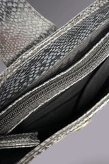 Guess Blue Embroidered Python-Embossed Vegan Leather Bag | American Vintage