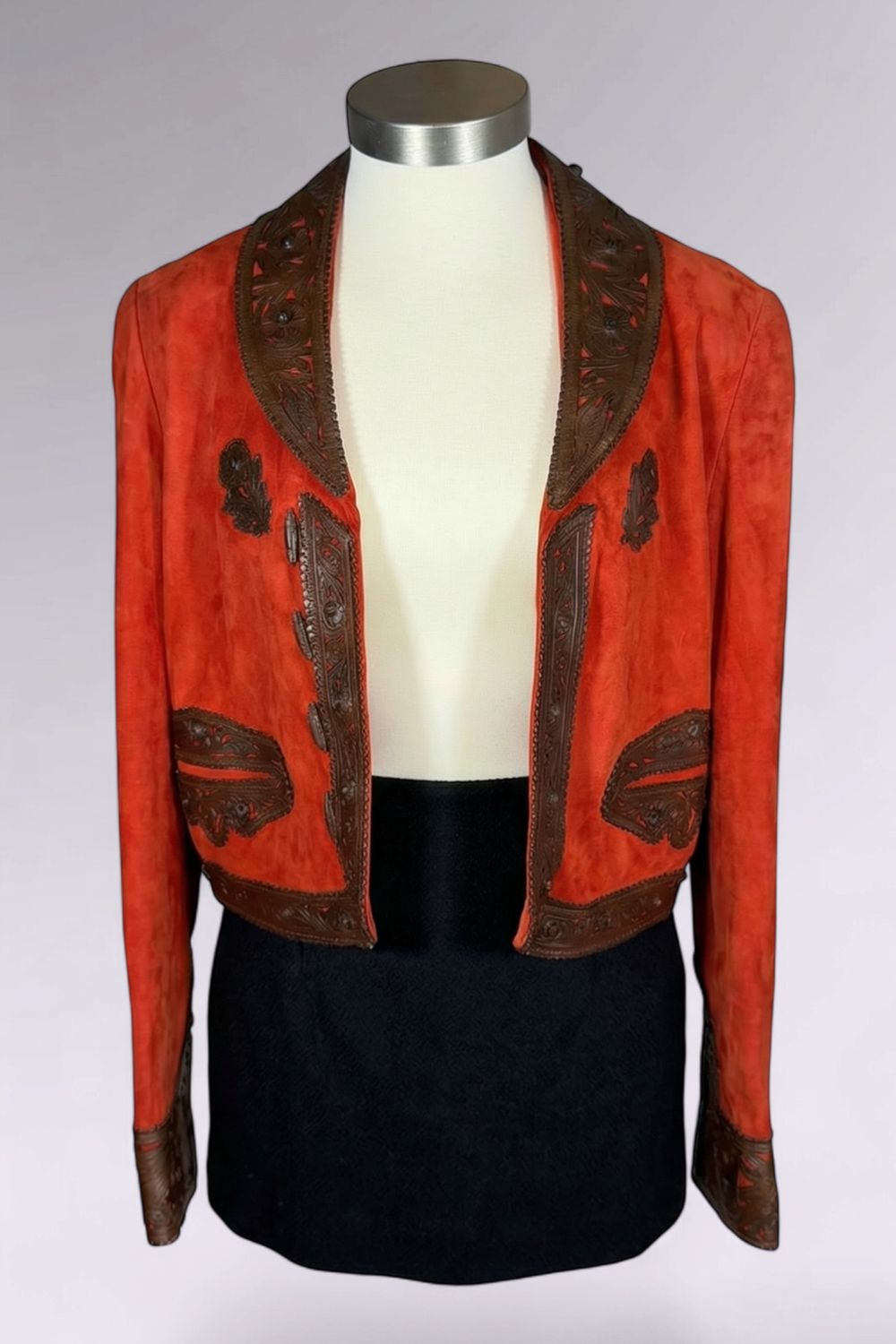 COMING SOON: Ralph Lauren Purple Label Red Suede Leather Appliqué Jacket | American Vintage