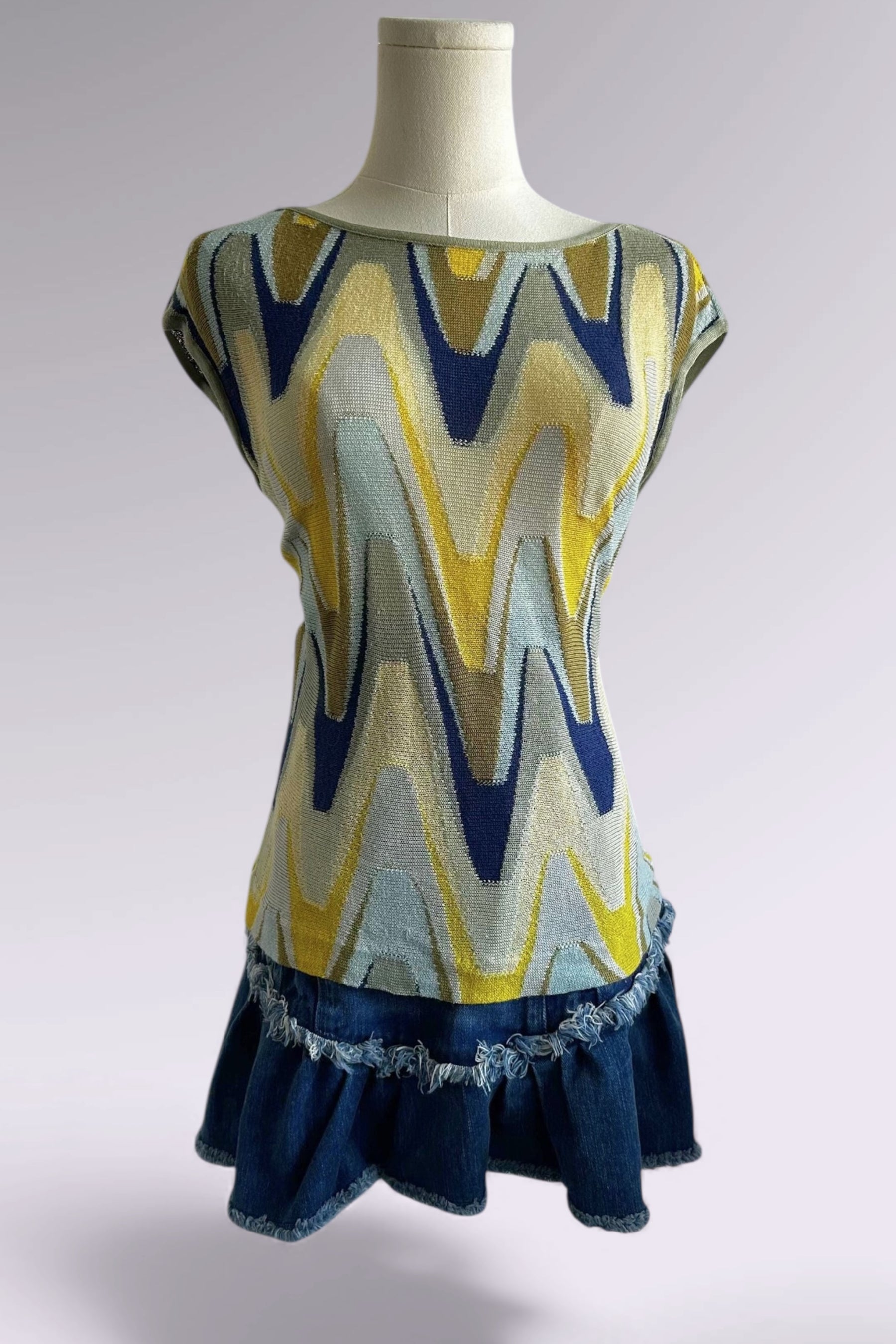 Missoni Chevron Cap Sleeve Knit Top | Italian Vintage