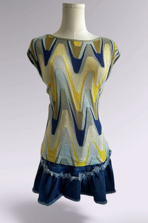 Missoni Chevron Cap Sleeve Knit Top | Italian Vintage
