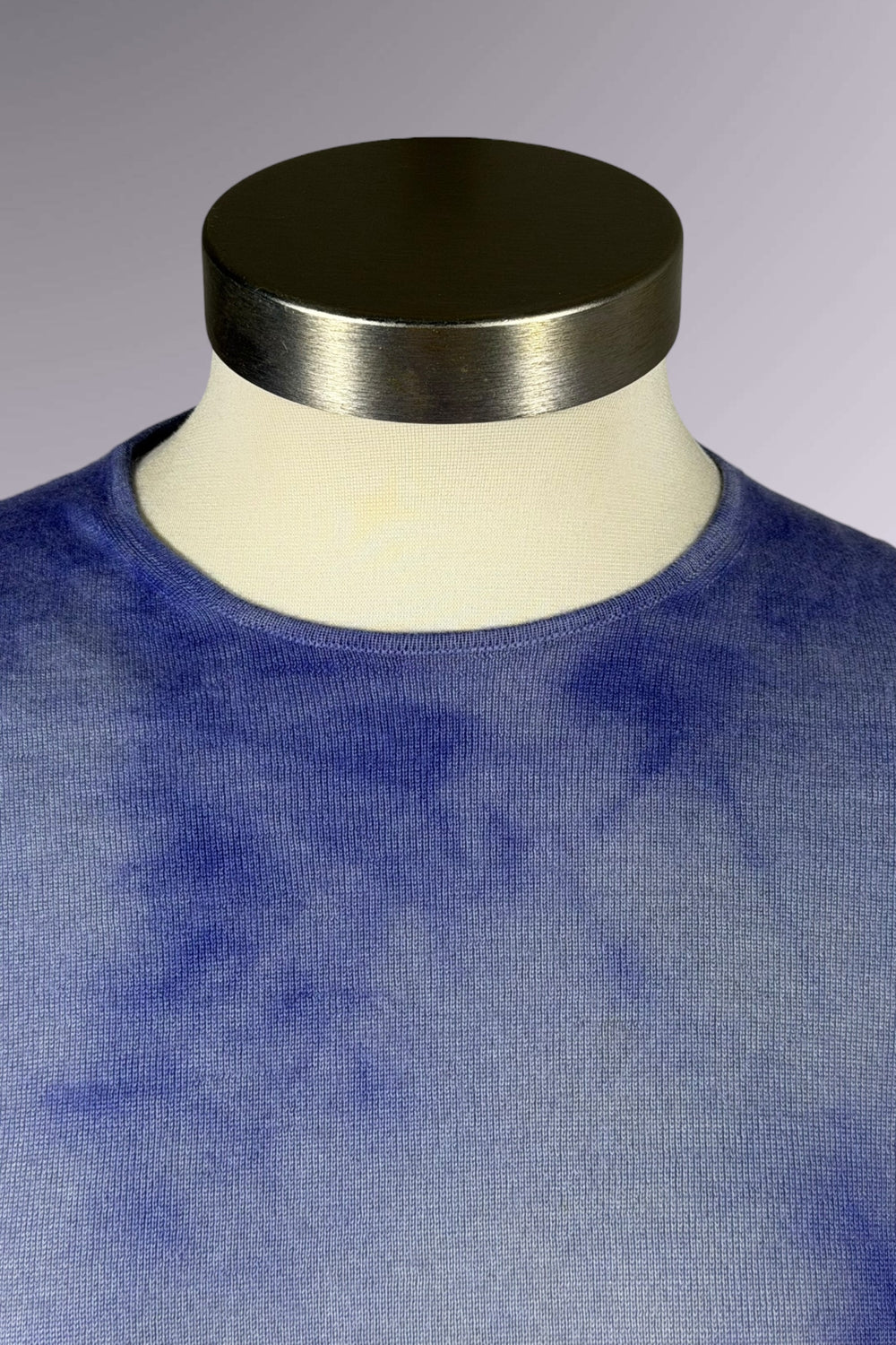 Giorgio Armani 1990s Blue Gradient Cashmere Silk Knit Top | Italian Vintage