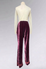 Ralph Lauren Velvet Embellished Hem Pants | American Vintage