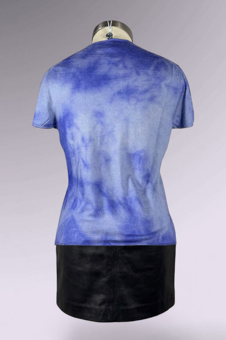Giorgio Armani 1990s Blue Gradient Cashmere Silk Knit Top | Italian Vintage