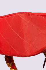 Chanel 90s Small Red Classic Single Flap Bag | French Vintage