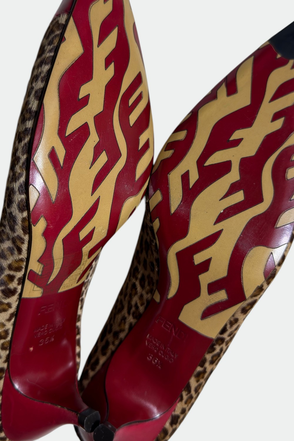 COMING SOON: FENDI LEOPARD PRINT RED LEATHER T-STRAP KITTEN HEELS | ITALIAN SECONDHAND
