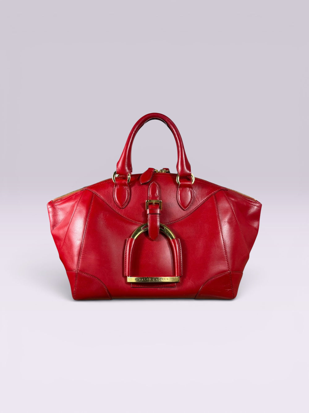 Ralph Lauren Red Leather Stirrup Bag | American Secondhand