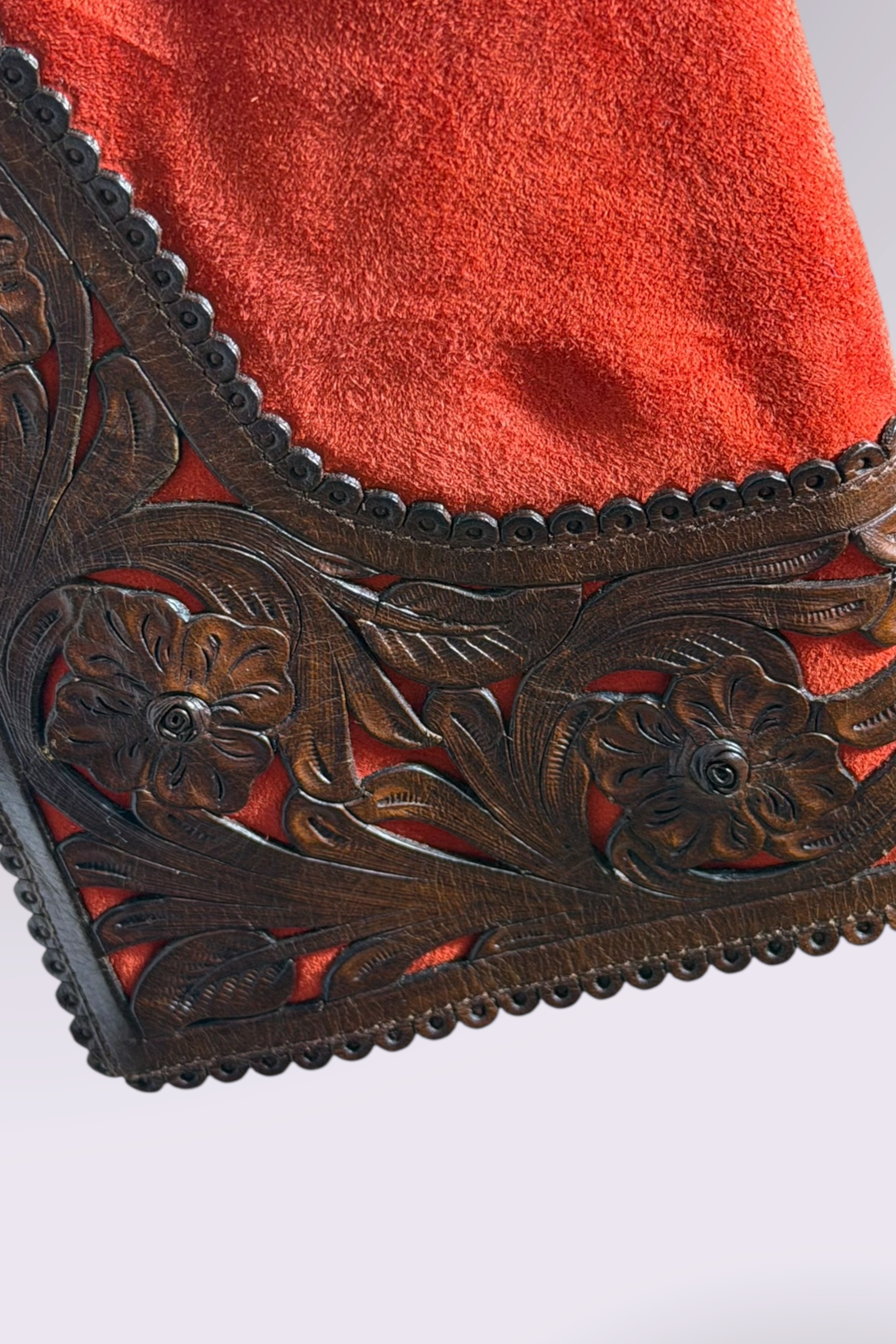 COMING SOON: Ralph Lauren Purple Label Red Suede Leather Appliqué Jacket | American Vintage